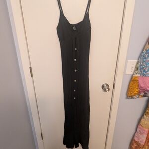Forever 21 Black Button-Up Maxi Dress
